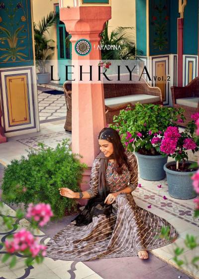 Lehriya Vol 2 By Aradhna Fancy Rayon Embroidered Dupatta With Gown Collection